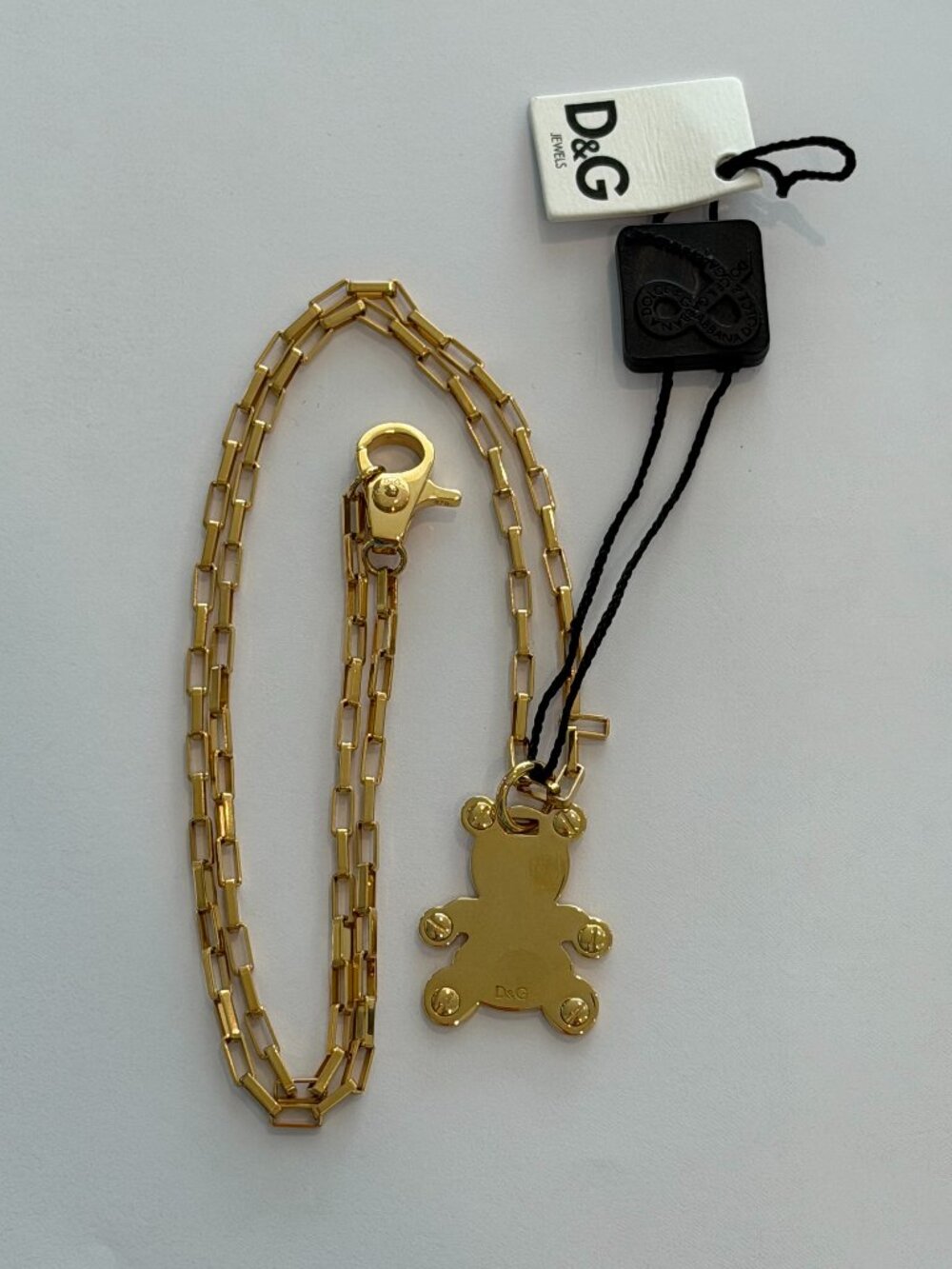 NWT, Dolce & Gabbana iconic Teddy Bear necklace, all original tags and packaging